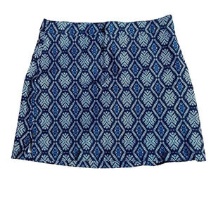 Rafaella Comfort Golf Tennis Skort, Blue Geometric Pattern, Size Small